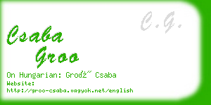 csaba groo business card